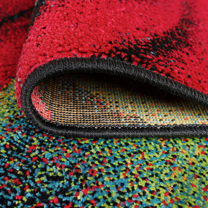 Latitude Run® Weisman Abstract Red/Blue Area Rug & Reviews Wayfair